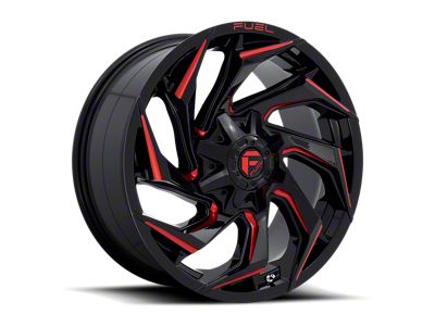 Fuel Wheels Reaction Gloss Black Milled with Red Tint 6-Lug Wheel; 24x12; -44mm Offset (22-24 Tundra)