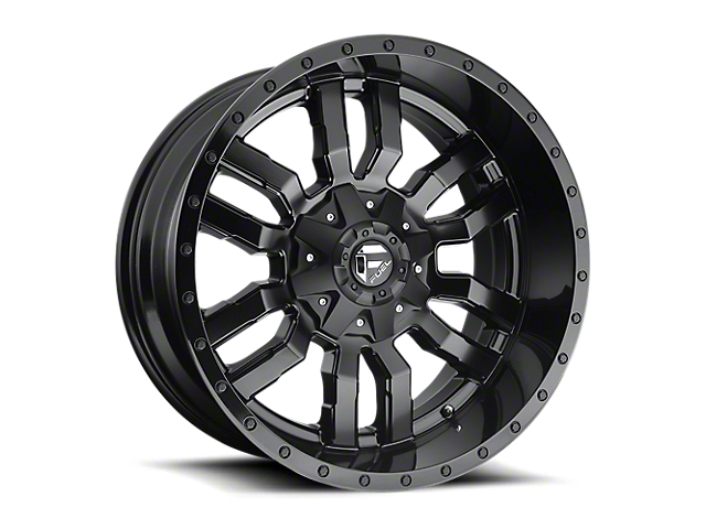 Fuel Wheels Sledge Matte Black Gloss Black Lip 6-Lug Wheel; 24x12; -44mm Offset (16-23 Titan XD)