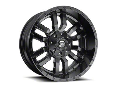 Fuel Wheels Sledge Matte Black Gloss Black Lip 6-Lug Wheel; 24x12; -44mm Offset (17-24 Titan)