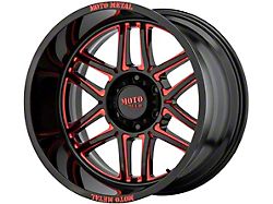 Moto Metal Folsom Gloss Black Milled with Red Tint 6-Lug Wheel; 20x10; -18mm Offset (19-23 Silverado 1500)