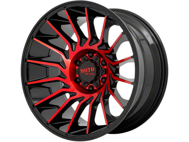 Moto Metal MO807 Gloss Black Machined with Red Tint 6-Lug Wheel; 22x10; -18mm Offset (15-20 Tahoe)