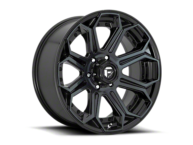 Fuel Wheels Siege Gloss Black Machined Double Dark Tint 6-Lug Wheel; 24x12; -44mm Offset (07-13 Silverado 1500)