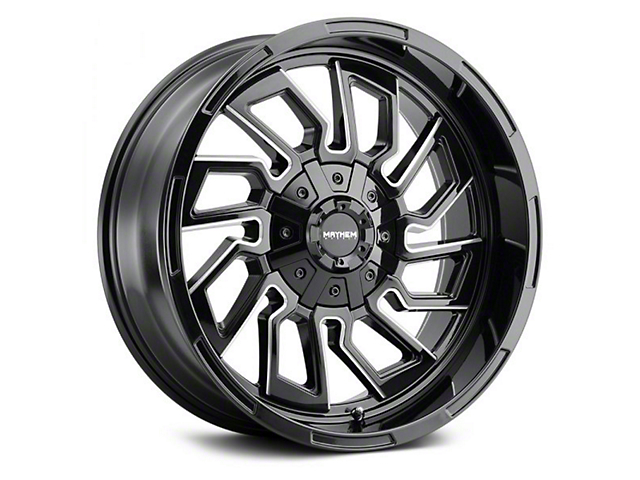 Mayhem Wheels Flywheel Gloss Black Milled 6-Lug Wheel; 20x9; 18mm Offset (19-23 Silverado 1500)