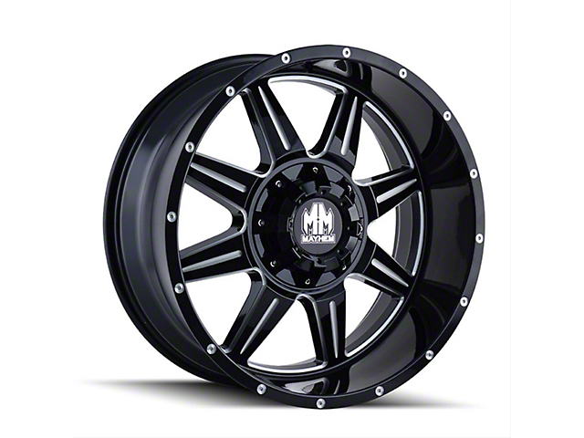 Mayhem Wheels Monstir Gloss Black Milled 6-Lug Wheel; 18x9; 0mm Offset (16-23 Titan XD)