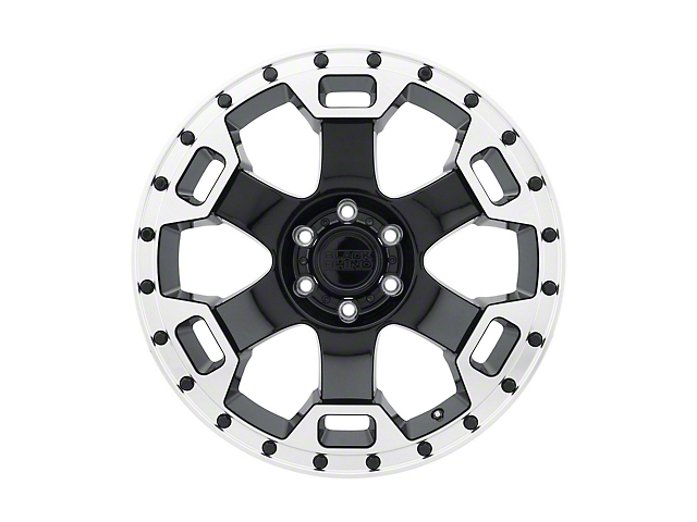Black Rhino Gauntlet Gloss Black Machined 6-Lug Wheel; 17x8.5; 0mm Offset (05-15 Tacoma)