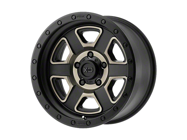XD Fusion Off-Road Satin Black Machined 6-Lug Wheel; 18x9; 0mm Offset (16-23 Titan XD)
