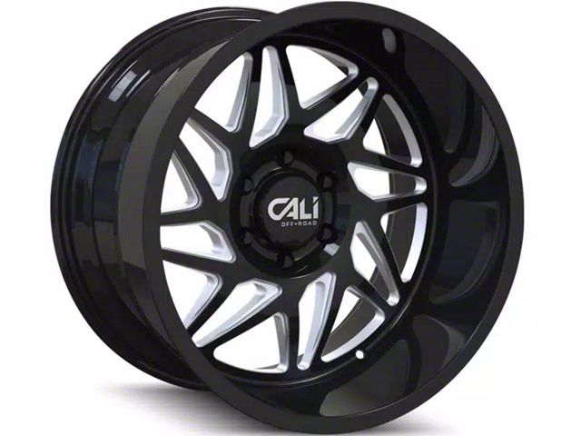 Cali Off-Road Gemini Gloss Black Milled 6-Lug Wheel; 22x12; -51mm Offset (17-24 Titan)