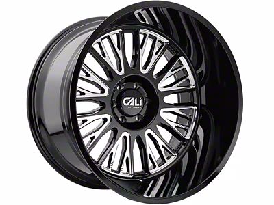 Cali Off-Road Vertex Gloss Black Milled 6-Lug Wheel; 20x10; -25mm Offset (16-24 Titan XD)