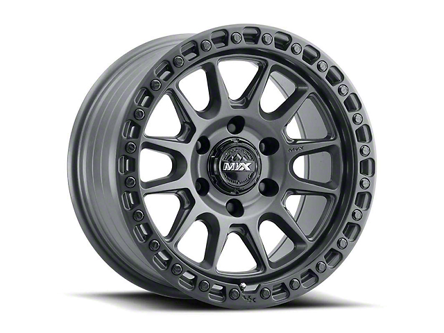MVX Offroad VX12 Matte Graphite with Matte Black Lip 6-Lug Wheel; 18x9; -12mm Offset (15-20 Tahoe)