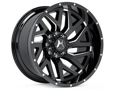 Hartes Metal Stealth Gloss Black Milled 6-Lug Wheel; Right Directional; 20x10; -18mm Offset (10-24 4Runner)