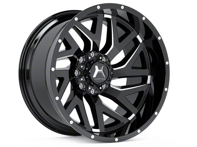 Hartes Metal Stealth Gloss Black Milled 6-Lug Wheel; Right Directional; 20x10; -18mm Offset (05-15 Tacoma)