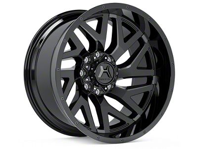 Hartes Metal Stealth Gloss Black Milled with Satin Dark Tint 6-Lug Wheel; Right Directional; 20x10; -18mm Offset (17-24 Titan)