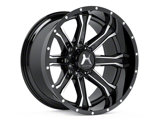 Hartes Metal Strike Gloss Black Milled 6-Lug Wheel; 20x10; -18mm Offset (22-24 Bronco Raptor)