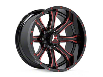 Hartes Metal Strike Gloss Black Milled with Red Tint 6-Lug Wheel; 22x10; -18mm Offset (16-23 Tacoma)