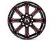 Hartes Metal Strike Gloss Black Milled with Red Tint 6-Lug Wheel; 22x12; -44mm Offset (10-24 4Runner)