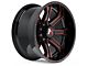Hartes Metal Strike Gloss Black Milled with Red Tint 6-Lug Wheel; 22x10; -18mm Offset (22-24 Bronco Raptor)