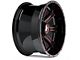 Hartes Metal Strike Gloss Black Milled with Red Tint 6-Lug Wheel; 22x10; -18mm Offset (22-24 Bronco Raptor)