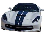 Front to Back Dual Stripes; Black (97-19 Corvette C5, C6 & C7)