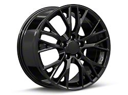 C7 Z06 Replica Gloss Black Wheel; Front Only; 18x8.5; 56mm Offset (05-13 Corvette C6 Base)
