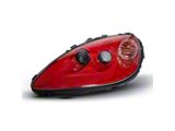 Type-OE Style Headlights; Red Housing; Clear Lens (05-13 Corvette C6)