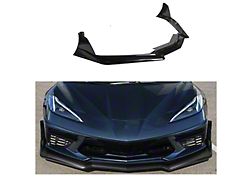SuperAutoUSA Tracking Edition Front Lip Splitter; Hydro-Dipped Carbon Fiber (20-26 Corvette C8 Stingray)