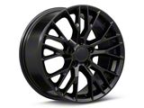 C7 Z06 Style Satin Black Wheel; Rear Only; 18x10.5; 56mm Offset (97-04 Corvette C5)