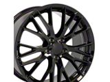 C7 Z06 Style Gloss Black Wheel; Rear Only; 20x10; 79mm Offset (05-13 Corvette C6, Excluding Grand Sport, Z06 & ZR1)