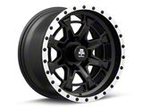 Mammoth Split 16 Beadlock Satin Black with Polished Lip 6-Lug Wheel; 17x9; -6mm Offset (23-26 Colorado)