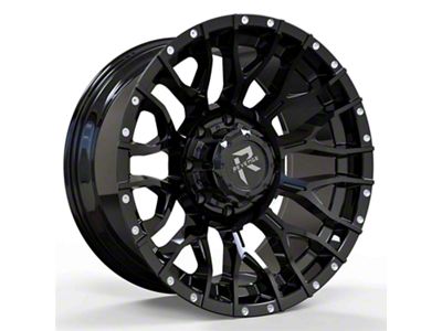Revenge Off-Road Wheels RV-201 Gloss Black with Dots 5-Lug Wheel; 20x10; -19mm Offset (14-21 Tundra)