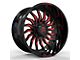 Revenge Off-Road Wheels RV-204 Black and Red Milled 5-Lug Wheel; 22x12; -44mm Offset (14-21 Tundra)