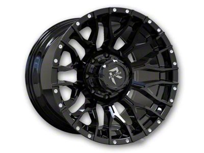 Revenge Off-Road Wheels RV-201 Gloss Black with Dots Wheel; 20x10 (07-18 Jeep Wrangler JK)