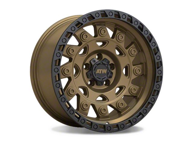 ATW Off-Road Wheels Congo Satin Sand Bronze with Black Lip 5-Lug Wheel; 17x9; -12mm Offset (05-15 Tacoma)