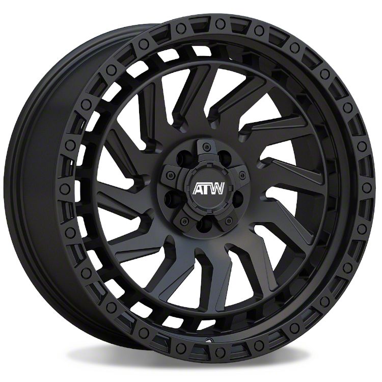 ATW OffRoad Wheels Jeep Wrangler Culebra All Satin Black Wheel; 20x10