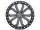 Black Rhino Trabuco Matte Gunmetal with Black Ring and Silver Bolts Wheel; 18x8 (87-95 Jeep Wrangler YJ)