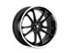 Asanti Sigma Gloss Black with Chrome Lip Wheel; 20x9 (87-95 Jeep Wrangler YJ)