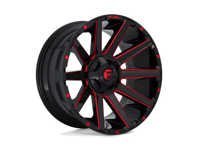 Fuel Wheels Contra Gloss Black with Red Tinted Clear Wheel; 22x10 (22-24 Jeep Grand Cherokee WL)