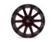Fuel Wheels Contra Gloss Black with Red Tinted Clear Wheel; 22x10 (07-18 Jeep Wrangler JK)