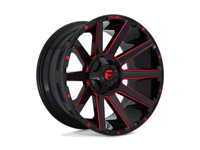 Fuel Wheels Contra Gloss Black with Red Tinted Clear Wheel; 22x12 (87-95 Jeep Wrangler YJ)