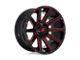Fuel Wheels Contra Gloss Black with Red Tinted Clear Wheel; 24x12 (07-18 Jeep Wrangler JK)