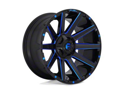 Fuel Wheels Contra Gloss Black with Blue Tinted Clear Wheel; 20x10 (76-86 Jeep CJ7)