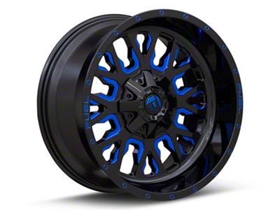 Fuel Wheels Stroke Gloss Black with Blue Tinted Clear Wheel; 17x9 (18-24 Jeep Wrangler JL)
