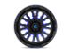 Fuel Wheels Stroke Gloss Black with Blue Tinted Clear Wheel; 17x9 (97-06 Jeep Wrangler TJ)