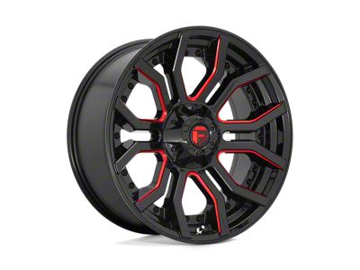 Fuel Wheels Rage Gloss Black with Red Tinted Clear Wheel; 22x10 (07-18 Jeep Wrangler JK)