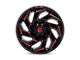 Fuel Wheels Reaction Gloss Black Milled with Red Tint Wheel; 17x9 (76-86 Jeep CJ7)