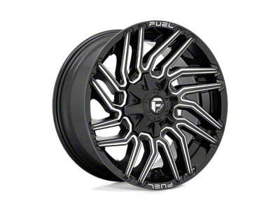 Fuel Wheels Typhoon Gloss Black Milled Wheel; 22x12 (07-18 Jeep Wrangler JK)
