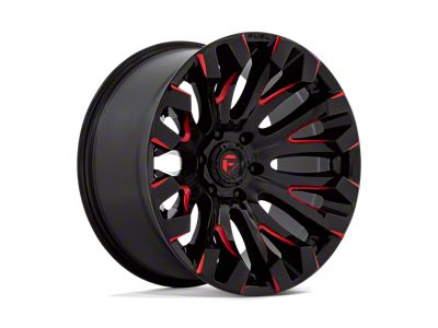 Fuel Wheels Quake Gloss Black Milled with Red Tint Wheel; 18x9 (93-98 Jeep Grand Cherokee ZJ)