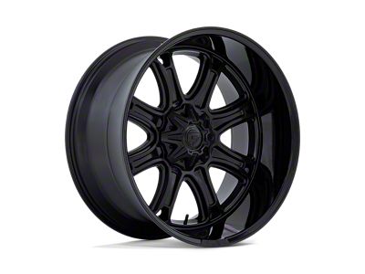 Fuel Wheels Darkstar Matte Black with Gloss Black Lip Wheel; 22x10 (07-18 Jeep Wrangler JK)