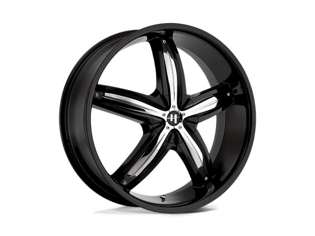 HELO HE844 Gloss Black with Removable Chrome Accents Wheel; 18x8 (22-24 Jeep Grand Cherokee WL)