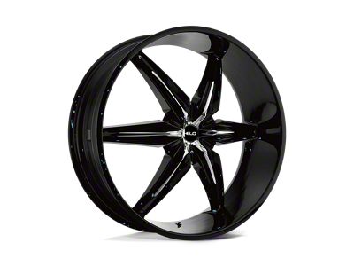 HELO HE866 Gloss Black with Removable Chrome Accents Wheel; 22x9.5 (87-95 Jeep Wrangler YJ)