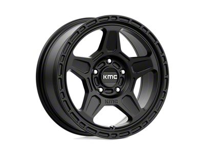 KMC Alpine Satin Black Wheel; 16x7 (97-06 Jeep Wrangler TJ)
